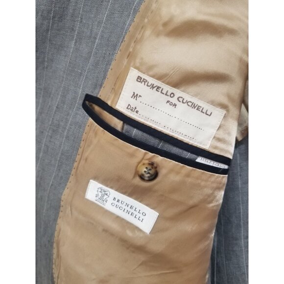 Brunello Cucinelli Gray Blazer. Size 56 100% Linen. Display Model. - Picture 4 of 7